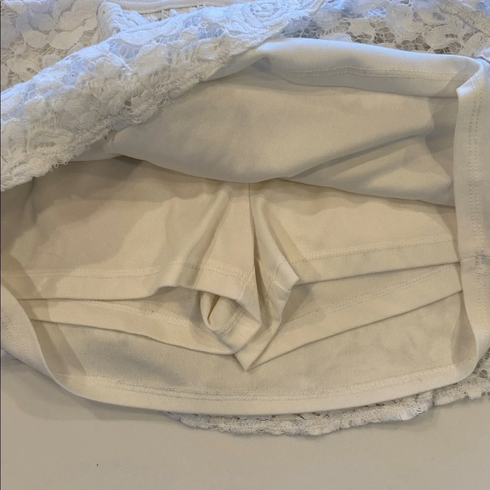 Justice White Lace Tiered Mini Skort Size 8